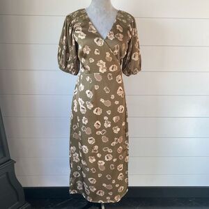 French Connection Size 10 Bronwym Print Satin Wrap Dress